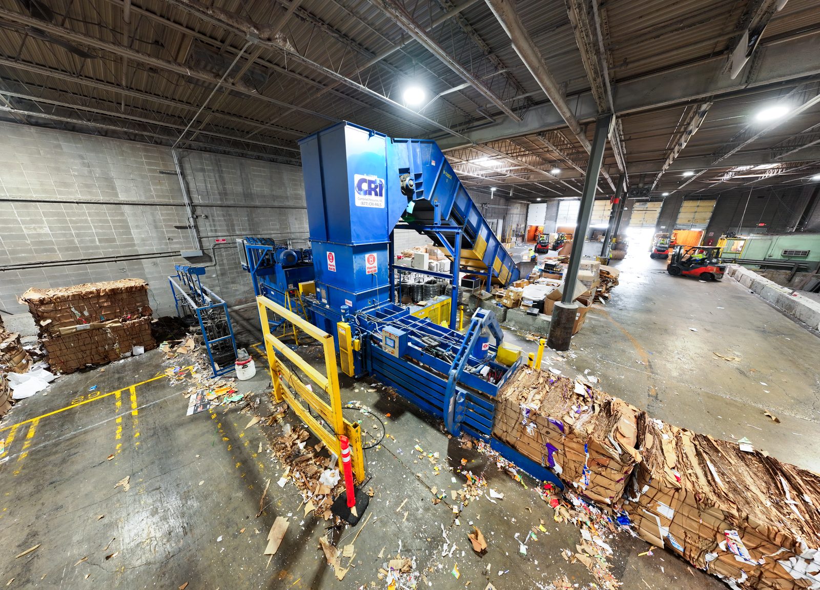 CRI baler processing recyclable materials
