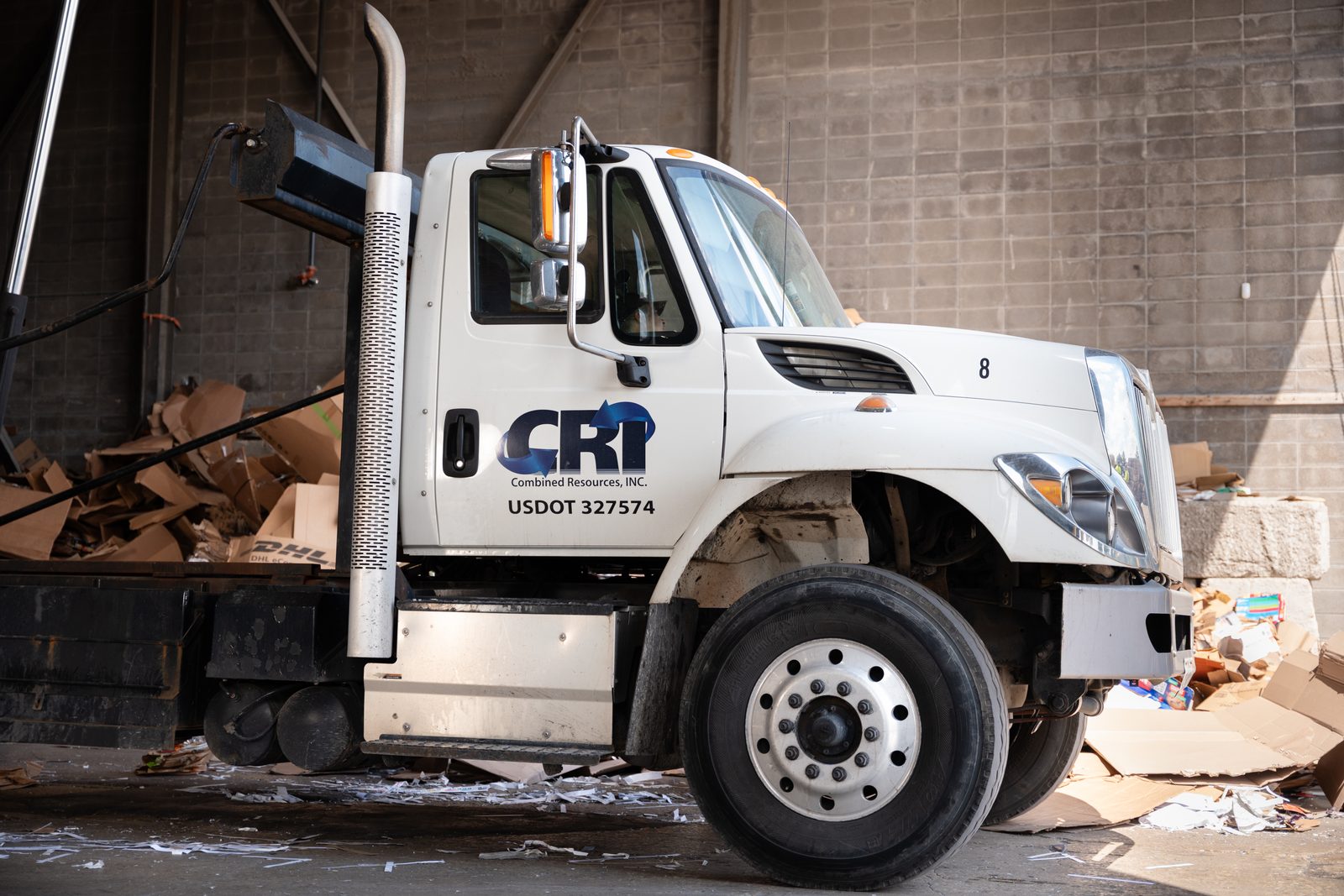 CRI recycling truck at facility